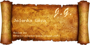 Jelenka Géza névjegykártya