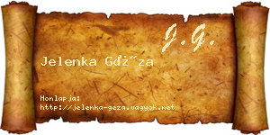Jelenka Géza névjegykártya